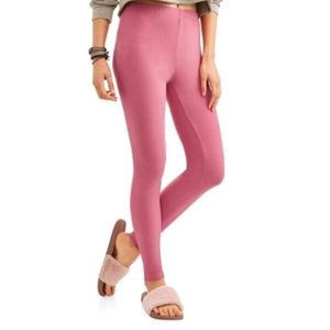Pink Sueded Jersey Ankle Leggings